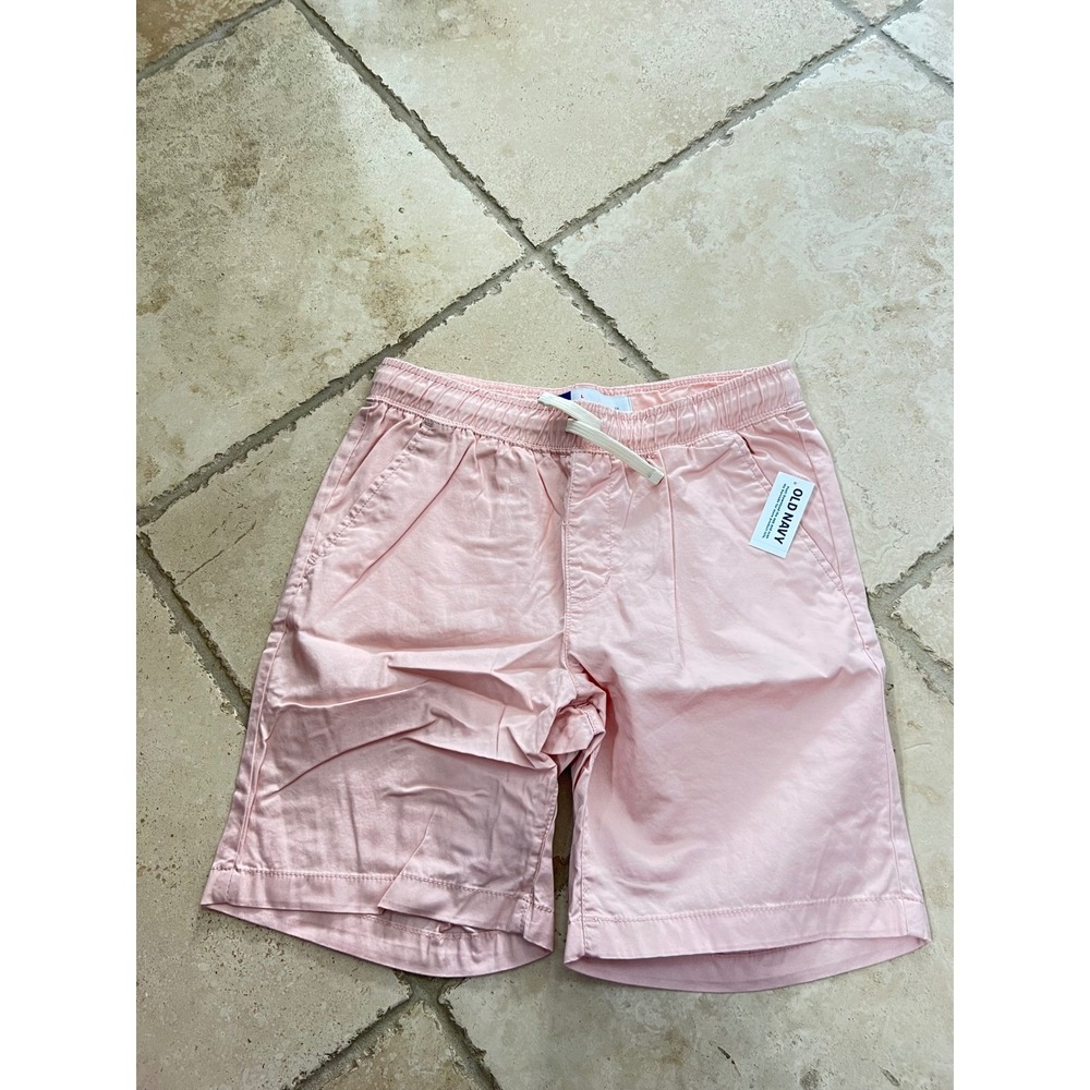NEW Old Navy Boys Pink Bamboo Twill Jogger Shorts Built-In Flex XL 14-16 Plus